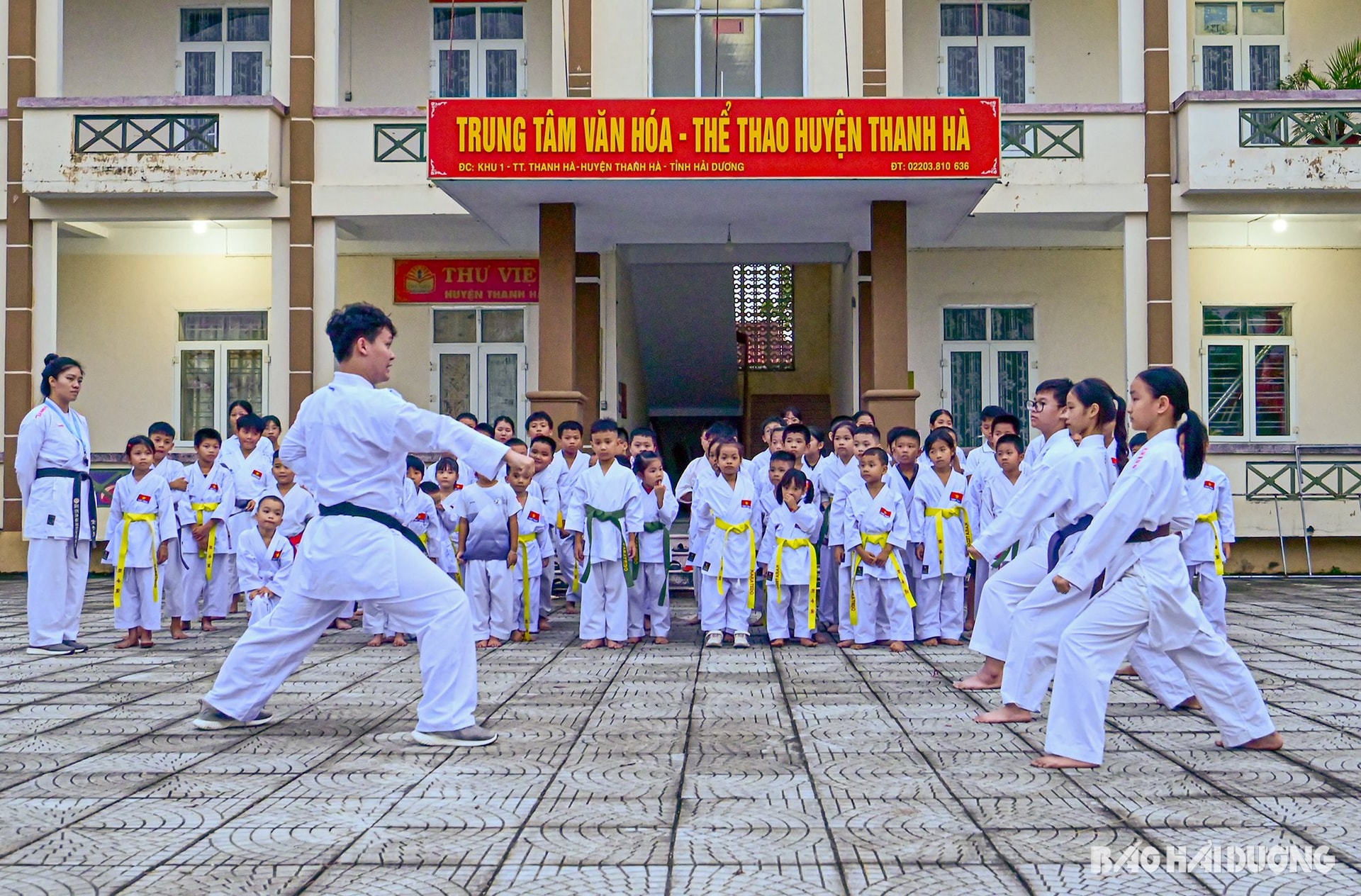 Buổi tập Karate của CLB Trung tâm huyện Thanh Hà